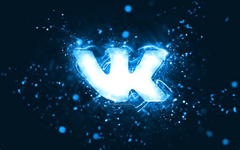 Herunterladen Hintergrundbild Vkontakte Blaues Logo 4k Blaue