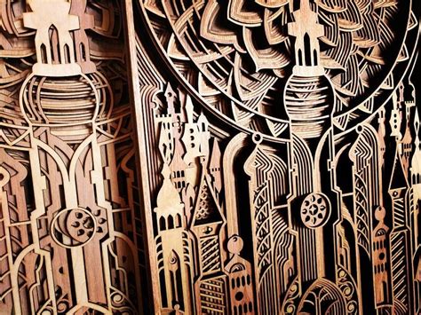 Intricate Laser Cut Wood Relief Sculptures By Gabriel Schama