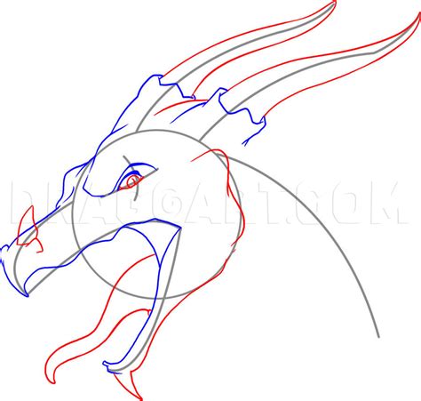 How To Draw A Dragon Head Step By Step Drawing Guide By Dawn Dragoart