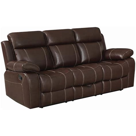 Kingfisher Lane Faux Leather Reclining Sofa In Chestnut