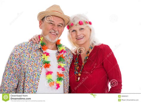 Senior Couple Dressed Like A Hippie Stock Image Image Of Dressed