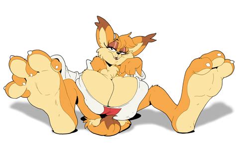 Rule 34 3 Fingers 3 Toes Bedroom Eyes Big Feet Bobcat Breasts Bubsy Bubsy Series Chest Tuft