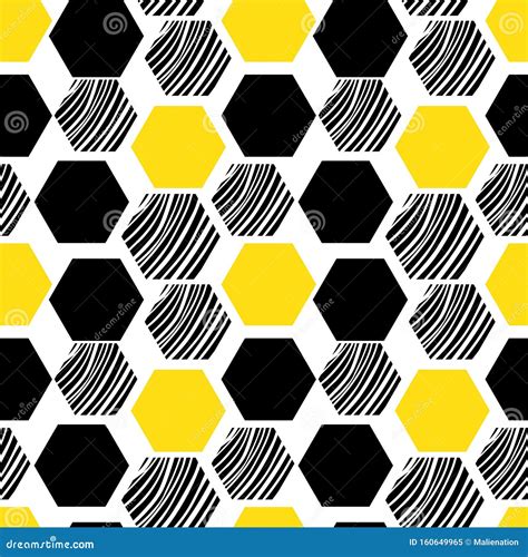 Geometric Seamless Pattern Honeycomb Texture Background Modern Yellow
