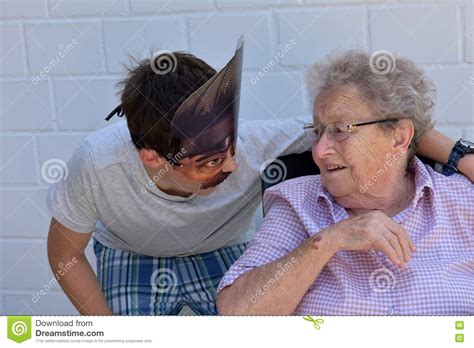 Fun scene with mature hottie in glasses hardcore. Shocked Granny Vector Illustration. Cartoon Vector ...