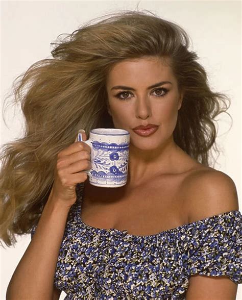 Kirsten Imrie Holding A White Blue Mug Print