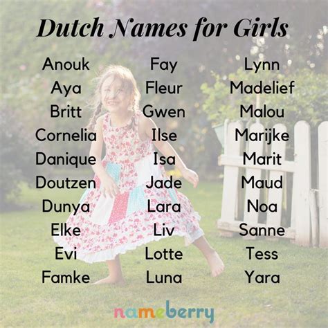 Niederländische Babynamen Für Mädchen Dutch Baby Names Dutch Girl