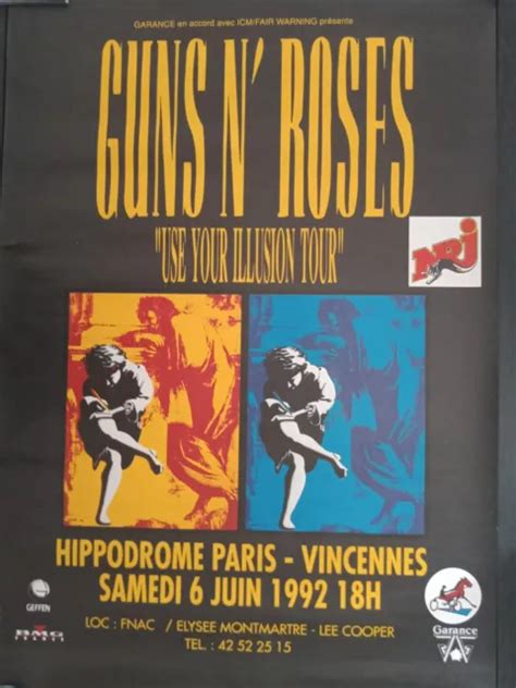 Guns N Roses Use Your Illusion Tour Promo Affiche Poster Paris 6 Juin