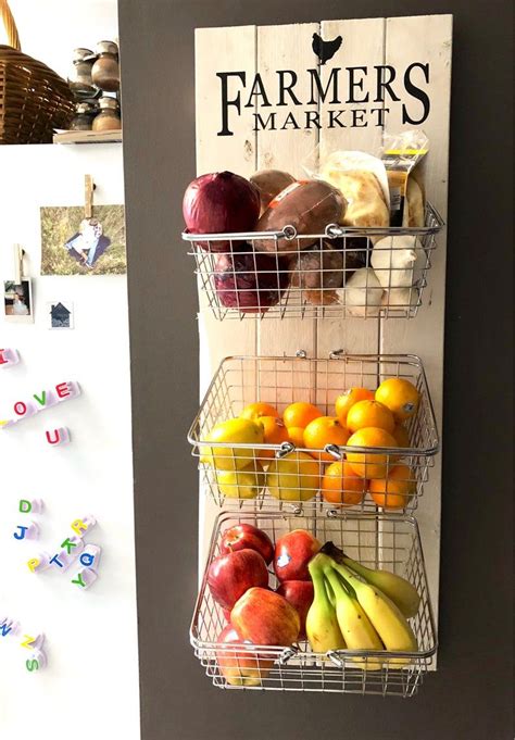 Farmers Market Rustic Produce Wall Hang Fruit And Vegetable Etsy In