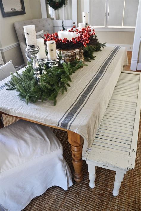 This works well whether you have a classic wooden table indoors or outdoors. Rustic Christmas Decorating Ideas - The Girl Creative