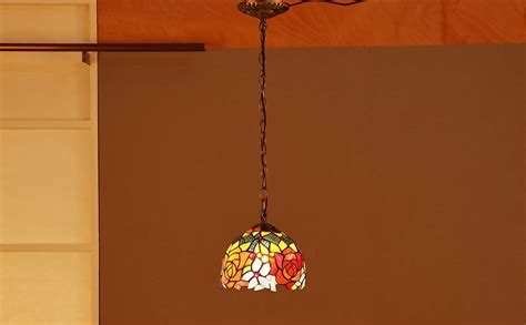 Bieye L10127 7 Inches Rose Tiffany Style Stained Glass Ceiling Pendant Fixture 1 Light Amazon