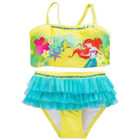 Disney Store Princess The Little Mermaid Ariel 2 Pc Swimsuit Girl Size