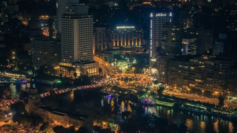 Egypt Cairo Building Night Nightly Giza Street 4k Wallpaper
