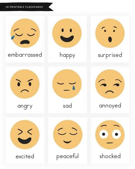 Emotions And Feelings Printable Worksheets Emotions Flashcards