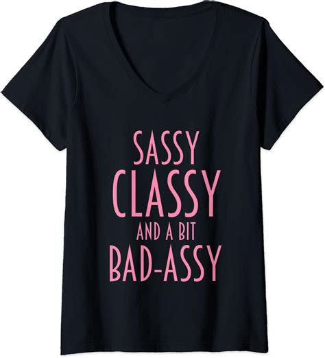 womens funny saying sassy classy bad assy humor women girls teens v neck t shirt uk