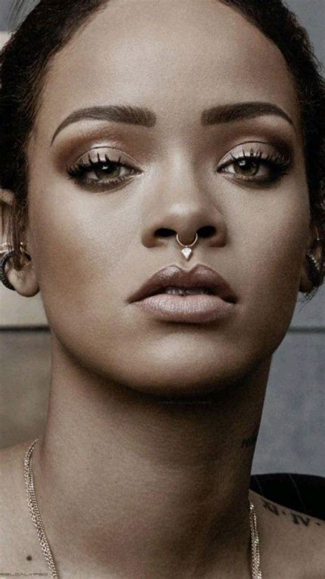Rihanna Photo Edited By Airbrush App 🖤 Piercing Facial Piercings