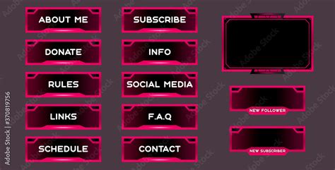 Obraz Twitch Set Of Modern Pink Gaming Panels And Overlays For Live