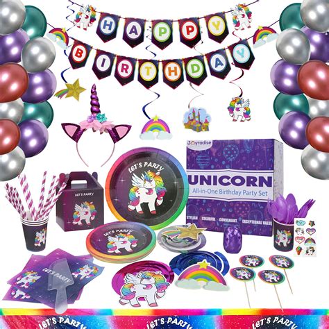 Buy Unicorn Birthday Party Supplies All In One Rainbow Unicorn