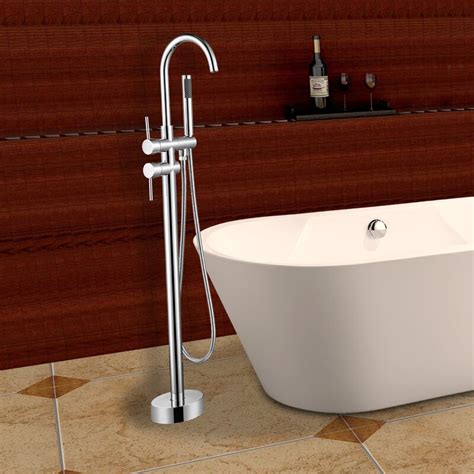 High flow ceramic mixing cartridge. Vanity Art Single Handle Floor Mounted Tub Filler Trim ...