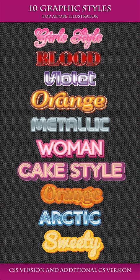 10 Colorful Graphic Styles For Adobe Illustrator By Love Kay On Deviantart