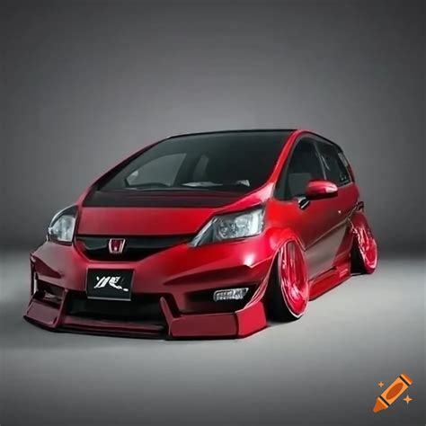 Honda Fit Type R Black And Red Slammed Stretched Wheel Based Hyper