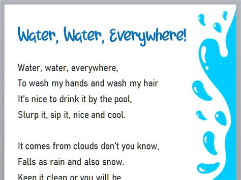 Water Poems For Kids