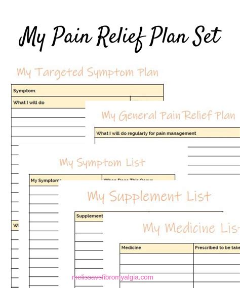 Fibromyalgia Chronic Pain Relief Plan Worksheet Bundle Etsy
