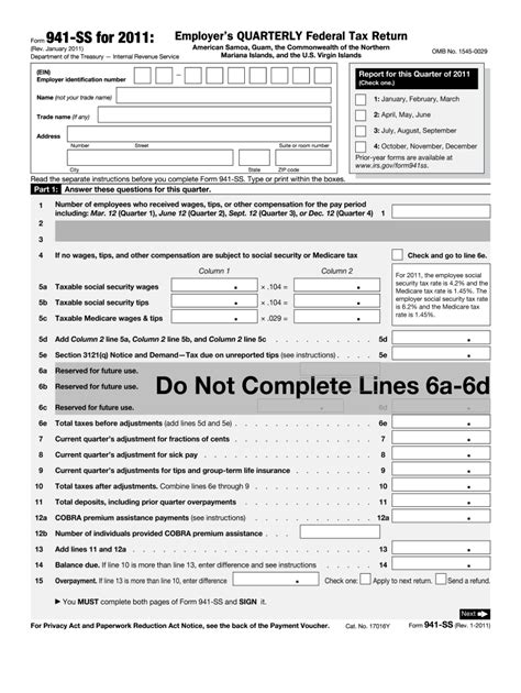Form 941 2011 Fill Out And Sign Online Dochub