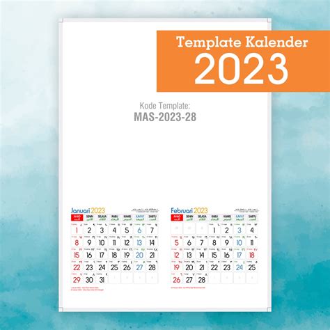 Jual Template Kalender 2023 Lengkap Dengan Kalender Jawa Hijriyah