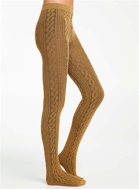 Twisted Cable Knit Tights Simons Shop Womens Tights Online Simons