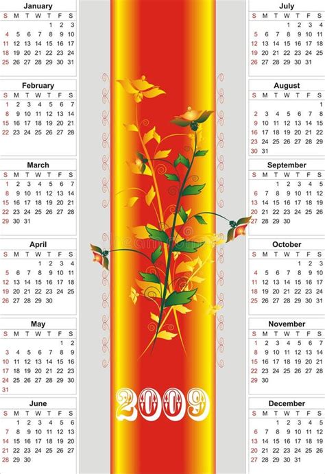 June 2009 Calendar Stock Illustration Illustration Of Butterflies