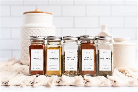 Spice Jar Labels Template Modern Minimalist Spice Jar Label Etsy