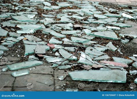 Broken Glass Lying On The Floor Shattered Glass Abstract Stock Image Image Of Glass Garbage