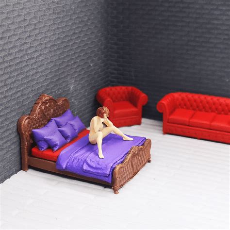 Naked Girl Sitting With Legs Wide Apart All Scale Diorama