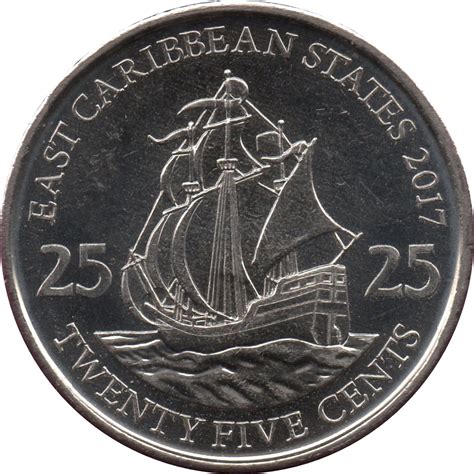25 Cents Elizabeth Ii 4th Portrait Eastern Caribbean States Numista
