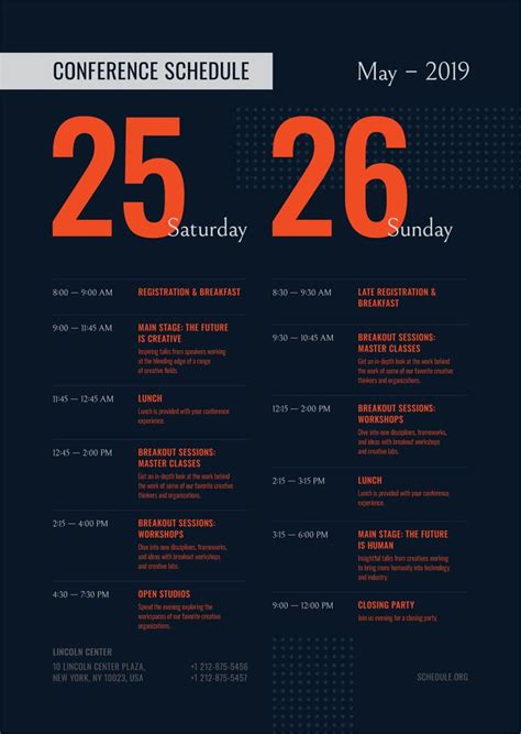 The Benefits Of Using An Event Schedule Template - Free Sample, Example