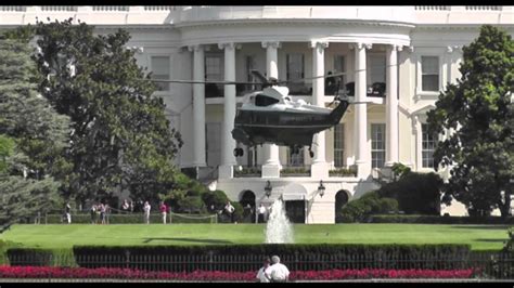 Obamas Helicopter Arrival And Landing At The White House Washington
