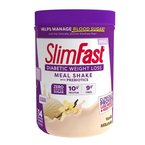 Slimfast Diabetic Weight Loss Vanilla Milkshake Shake Mix Slimfast