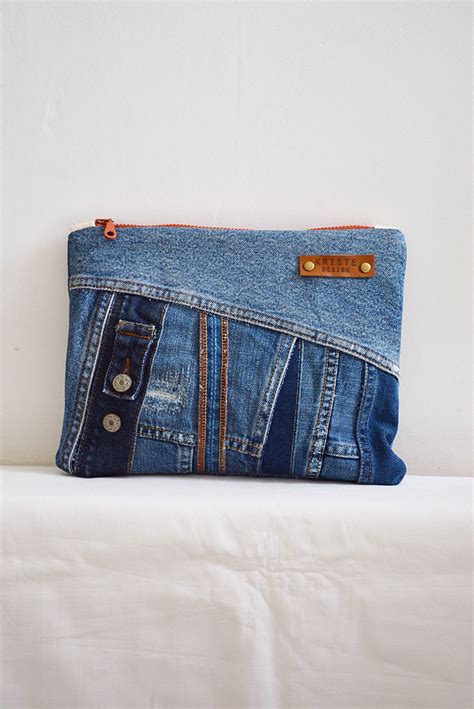 Simple Pretty Denim Clutch Etsy Denim Bag Patterns Denim Clutch