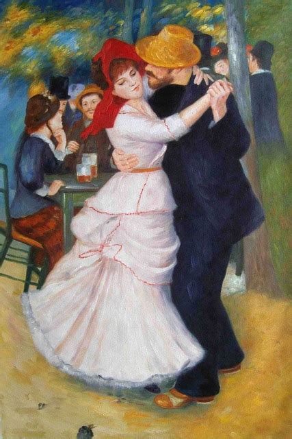 Pierre Auguste Renoirs Painting Dance At Bougival Oil Canvas