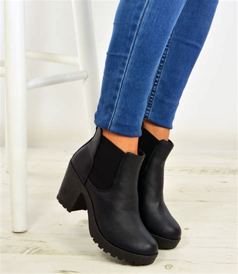 Get the best deals on chelsea boots for women. New Womens Ankle Chelsea Boots Chunky Block Heels Platform Shoes Size Uk 3-8 | eBay