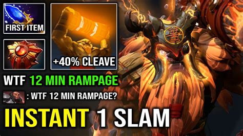 12 min rampage carry mid 7 31 earthshaker 40 cleave first item scepter instant delete dota 2