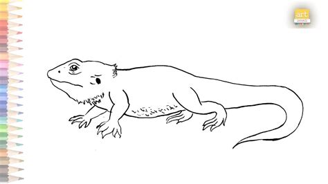 Bearded Dragon Drawing Easy How To Draw Bearded Dragon Easy Step By