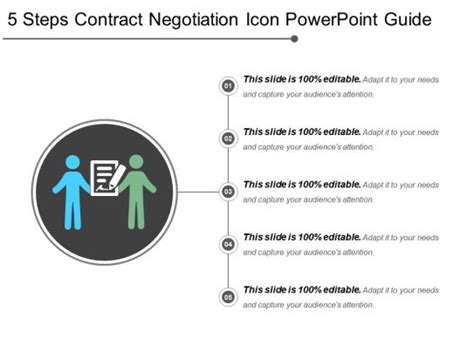 steps contract negotiation icon powerpoint guide