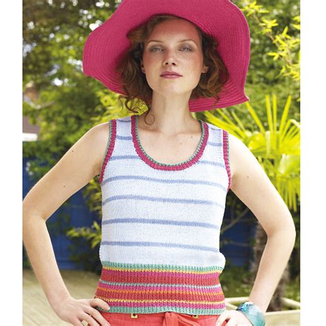 Get Set For Summer Knit This Striped Vest Top