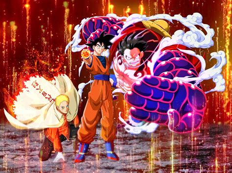 Natsu Goku Naruto Luffy Supreme Naruto And Goku Wallpaper Images And