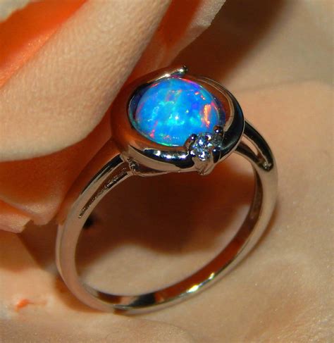 Blue Opal Ring Jelly Opal Ring Blue Fire Opal Ring 925 Etsy India