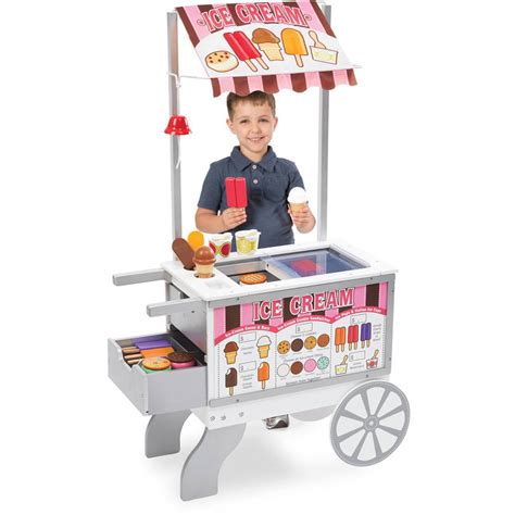 Melissa And Doug Wooden Snacks And Sweets Food Cart 40 Play Food Pcs