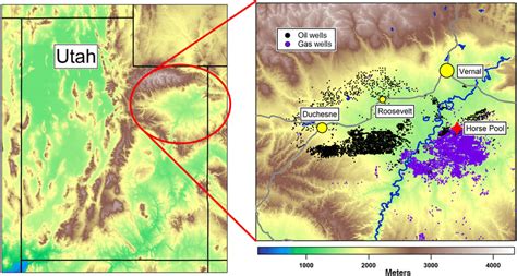 Map Of The Uintah Basin In Utah Showing The Horsepool Measurement