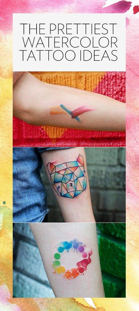 Three Watercolor Tattoos On The Arm One With An Origami Fish And One With