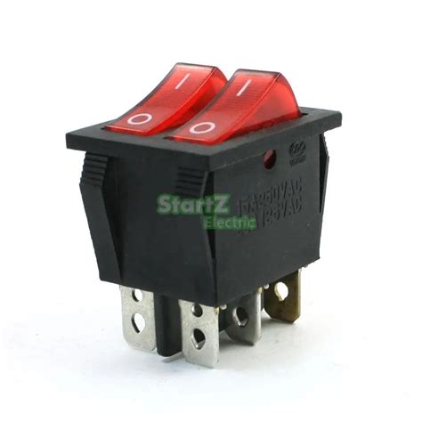 Buy Dual Spst Onoff 2 Position 6 Pins Red Neon Light